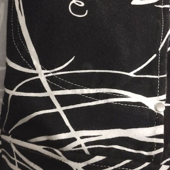 Berek Women's Size Small Black and White Stretchy Zip-up Cotton Spandex Jacket - Picture 13 of 16